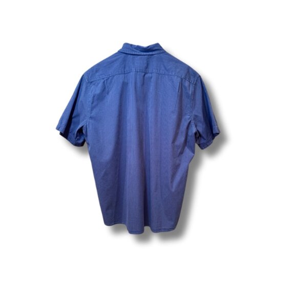 LL Bean Men Organic Cotton Slight Fitted Short Sleeve Shirt Size L Seersucker - Picture 3 of 7